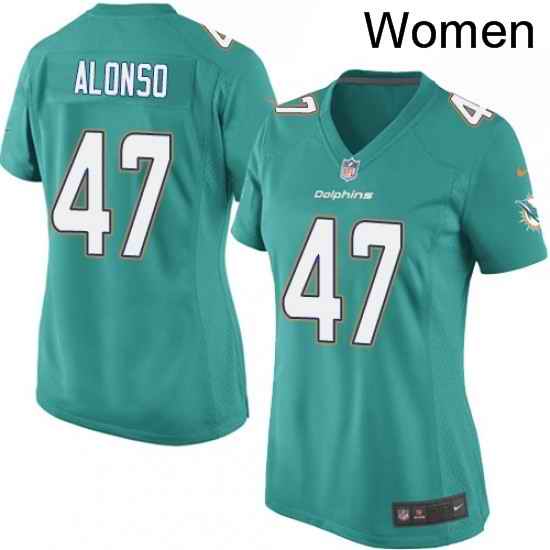 Womens Nike Miami Dolphins 47 Kiko Alonso Game Aqua Green Team Color NFL Jersey